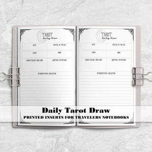Tarot Daily Draw for Travelers Notebook - Printed TN Insert