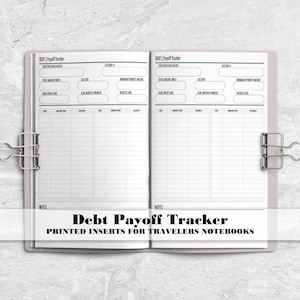 Debt Payoff Tracker Insert for Travelers Notebooks - Printed Travelers Notebook Insert - Debt Snowball