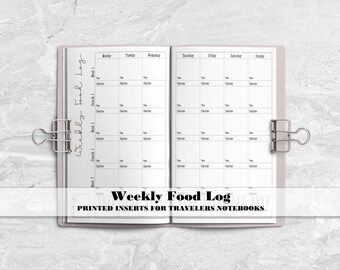 Food Log for Counting Calories for Traveler's Notebook -  Printed Travelers Notebook Insert-FL0002