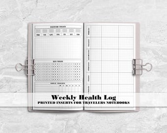 Weekly Food & Fitness Travelers Notebook Insert - Printed Travelers Notebook Insert