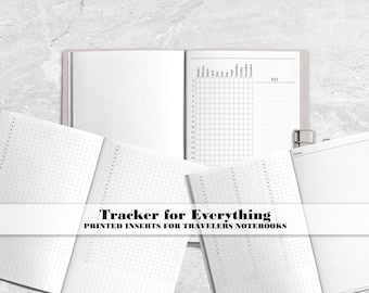Tracker for Everything Handstitched Booklet Insert for Travelers Notebooks - Printed Travelers Notebook Booklet Insert