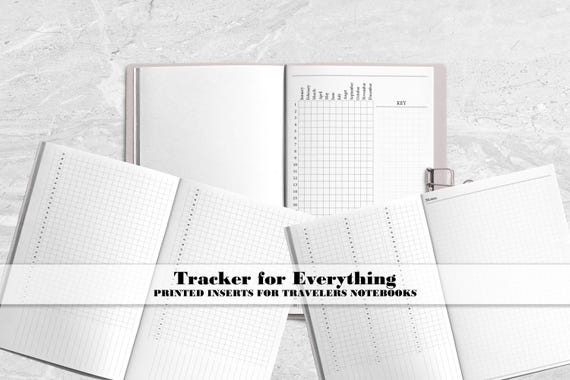 Tracker for Everything Handstitched Booklet Insert for Travelers Notebooks - Printed Travelers Notebook Booklet Insert