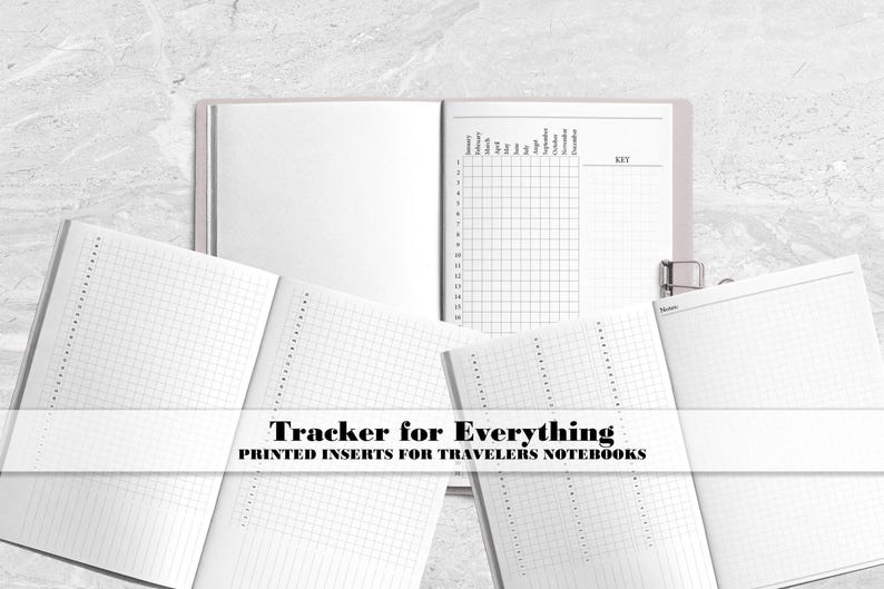 Tracker for Everything Handstitched Booklet Insert for Travelers Notebooks - Printed Travelers Notebook Booklet Insert image 1