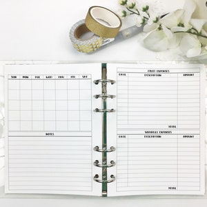 2 Income Budget Insert with Debt Payoff for Ring and Disc Bound Planners Printed Planner Insert image 2