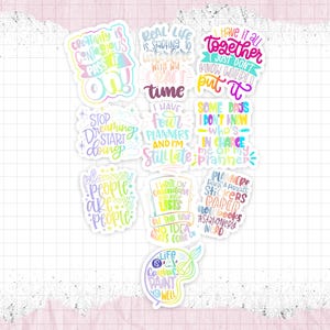 Pack d'autocollants imperméables créatifs Easy Peel de Planner - Flocons d'autocollants en vinyle mat