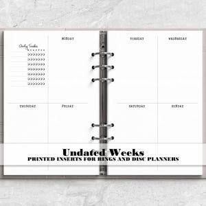 Week on 2 Pages Insert- Printed Planner Insert - Planner Insert - Disc Planner Refill - Ring Planner Insert - V-0015