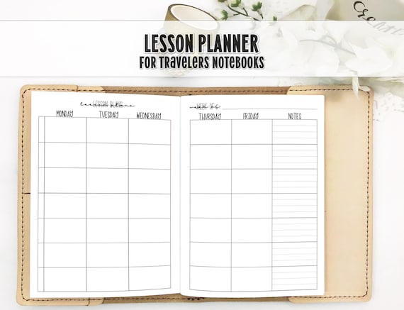 Lesson Planner Travelers Notebook Insert Printed Travelers