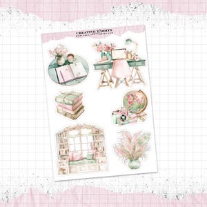 Aesthetic Coquette Journal and Planner Stickers Printed on Your Choice of Paper - Decorative Stickers - Washi Stickers - WS-0086