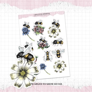 Stickers printaniers pour votre journal ou votre agenda - Feuille d'autocollants coupe Kiss - Feuille d'autocollants pour agenda