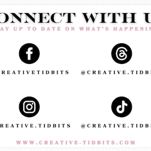 a poster with the words connect with us, stay up to date what's