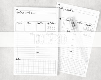 Half Letter Size Daily Planner Tear Away Notepad
