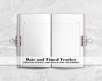 Dated & Timed Tracker for Travelers Notebooks - Printed TN Insert