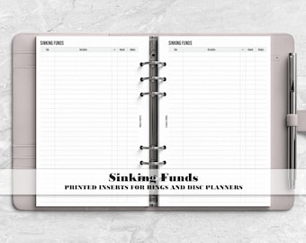Sinking Funds Tracker for Ring or Disc Bound Planners - Printed Planner Insert
