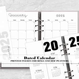 Dated Monthly Calendar for Ring or Disc bound Planner - Dated Monthly Calendar - DM-0008