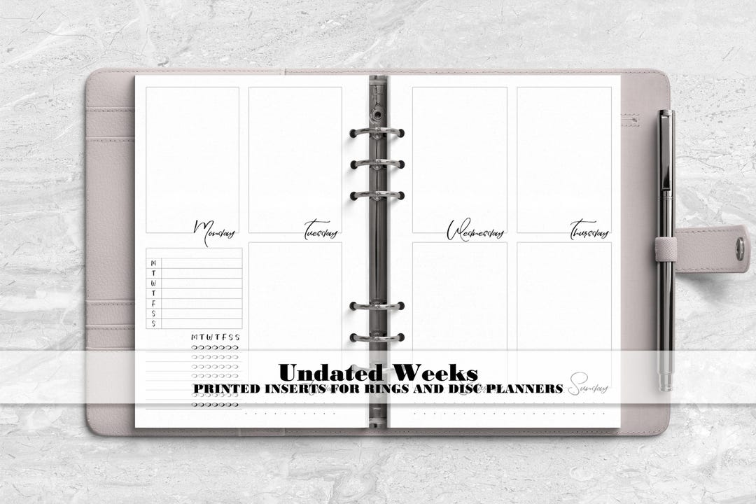 WO2P Rings Planner Insert - Week on 2 Pages Insert- Printed Planner ...