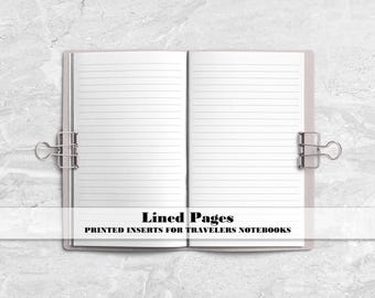 Lined Journal for your Traveler's Notebook -  Printed Traveler's Notebook Insert