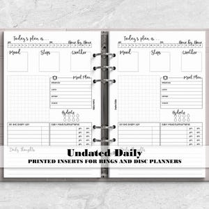 Self Care Daily Planner Insert - Day on 1 Page Insert - Printed Planner Insert - Planner Insert - Ringed Planner Refill -UD-0014