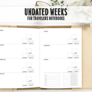 Week on 2 Pages Printed Traveler's Notebook Insert - H0005