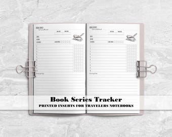 Book Series Tracker Insert for Travelers Notebook - Printed Travelers Notebook Insert - Reading Insert - Bookworm - Love to Read