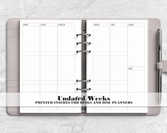 WO2P Planner Insert - Week on 2 Pages Insert- Printed Planner Insert - Disc Bound Planner Insert - Ringed Planner Refill - V-0017