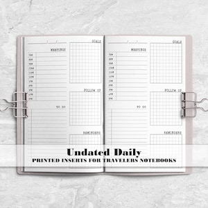 Printed Day on 1 Page Functional Planner Insert - Daily Insert for Work - UD-0011