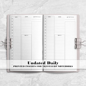 Day on 1 Page Travelers Notebook Insert - DO1P TN Insert - Traveler's Notebook Insert - TN Insert - UD-0018