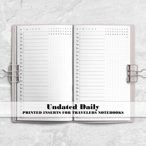 Days on 1 Page Traveler&#39;s Notebook Insert - Days Only Travelers Notebook Insert - DO1P TN Insert - Travelers Notebook Insert - UD-0008