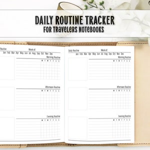 Daily Routine Tracking Insert for Travelers Notebook Covers - Printed TN Insert