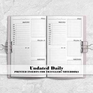 Printed Day on 1 Page Functional Planner Insert - Daily Insert for Work - UD-0011