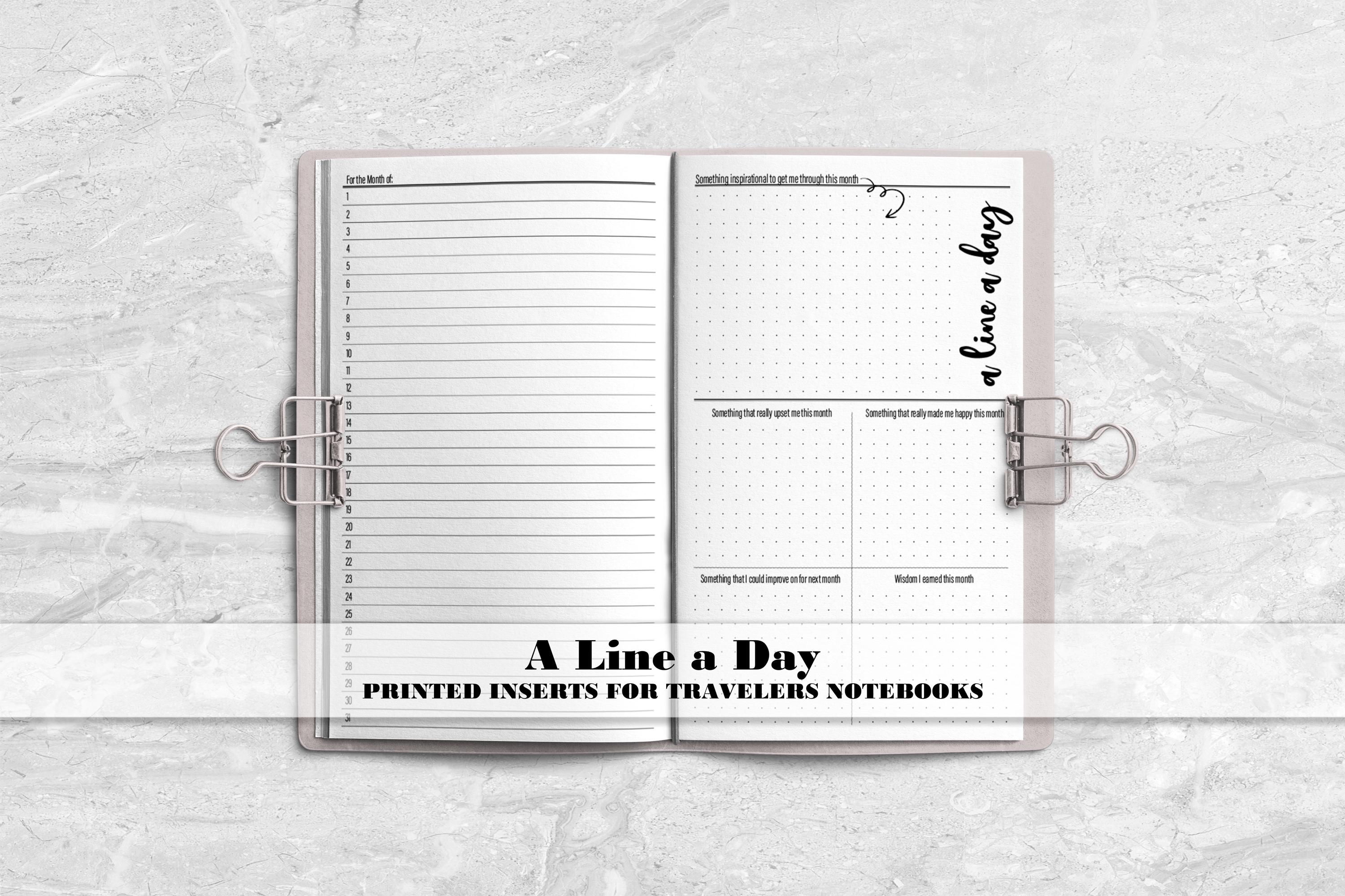 Line a Day - Printed Travelers Notebook Insert - Gratitude