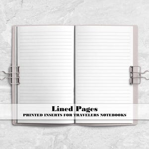Lined Journal for your Traveler's Notebook -  Printed Traveler's Notebook Insert