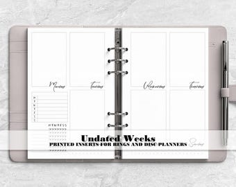 WO2P Rings Planner Insert - Week on 2 Pages Insert- Printed Planner Insert - Disc Planner Insert - Ring Planner Refill - V-0003