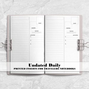 Daily Planner Traveler's Notebook Insert - Days Only Travelers Notebook Insert - DO1P TN Insert - Travelers Notebook Insert - UD-0004