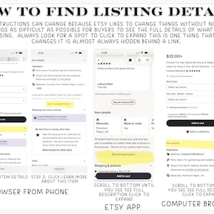 The image is a collage of various images, including a close-up of a product, a product description, and a list of item details. The image does not contain any text that can be described in more than one sentence.