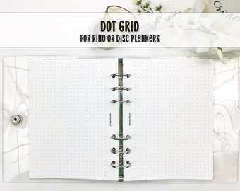 Dot Grid Planner Insert for Ring or Disc Bound Planner - Printed Planner Insert