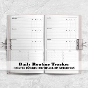 Daily Routine Planner Insert for Travelers Notebooks - Printed Insert