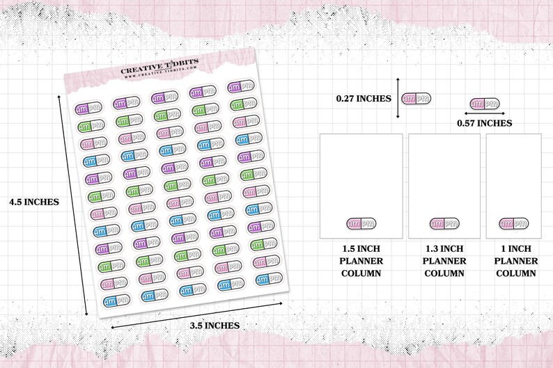 Medication Tracker Stickers for your Planner - Supplement Tracker - Vitamin Tracker - Planner Stickers - Functional Planner Stickers image 2
