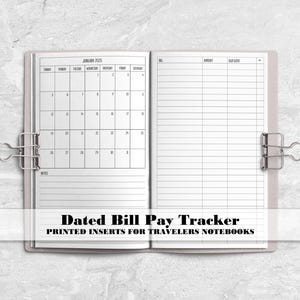 Gestor de facturas fechadas para cuadernos de viaje - Inserto impreso para cuaderno de viaje - BT-0004