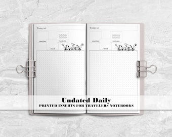 Days on 1 Page Traveler's Notebook Insert - Days Only Travelers Notebook Insert - DO1P TN Insert - Travelers Notebook Insert - UD-0002