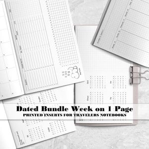 Printed Full Year Dated Insert for Your Travelers Notebook Cover - Week on 1 Page - H-WO1P-0001