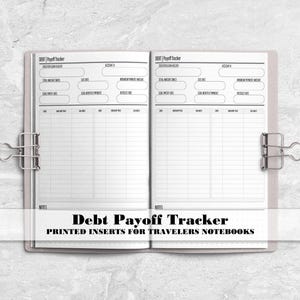 Debt Payoff Tracker Insert for Travelers Notebooks - Printed Travelers Notebook Insert - Debt Snowball