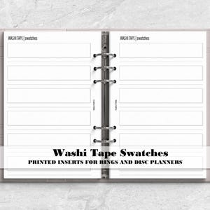 Washi Tape Swatch Insert for Ring and Disc Bound Planners - Printed Planner Insert - Washi Samples Tracker