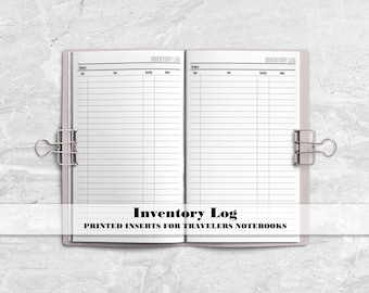 Inventory Log Traveler's Notebook Insert - Printed Travelers Notebook Insert - Pantry - Home Maintenance