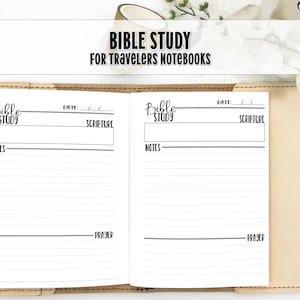 Bible Study Travelers Notebook Insert - Printed Traveler's Notebook Insert