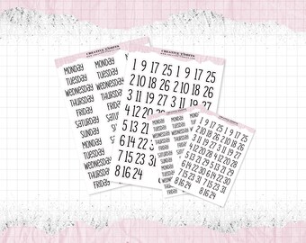 Date Cover Stickers for Planners or Journals - Kiss Cut Planner Stickers - Functional Planner Sticker Sheet