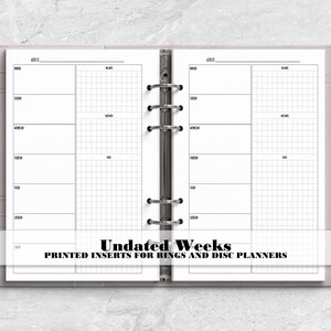 Horizontal Week on 1 Page - Printed Planner Insert - Ring Planner Insert- Discbound Planner Insert - Minimalist Planner - H-0018