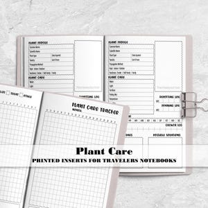 Printed Insert for your Travelers Notebook for Tracking Plant Care - Houseplant Care