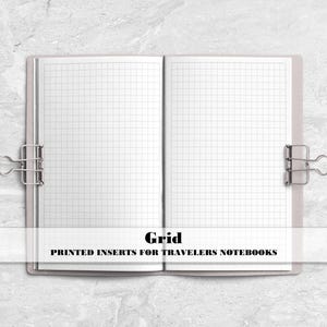 Square Grid Traveler's Notebook Insert - Printed Travelers Notebook Insert