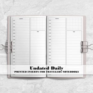 Printed Daily Insert for Travelers Notebook - Structured Daily - Daily with Schedule and Tasks - UD-0015