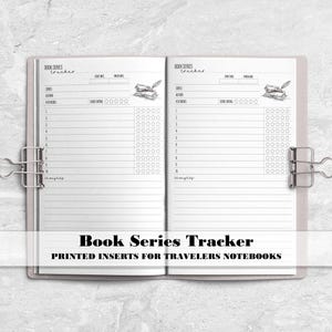Book Series Tracker Insert for Travelers Notebook - Printed Travelers Notebook Insert - Reading Insert - Bookworm - Love to Read